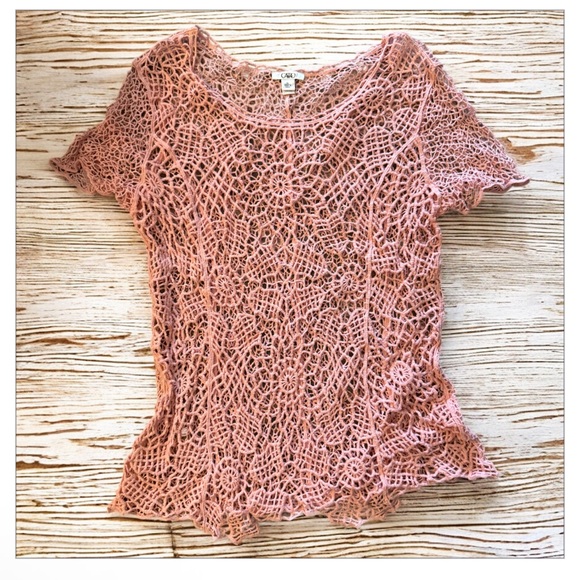 Cato Blush Crochet Lace Blouse NWOT - Picture 2 of 4